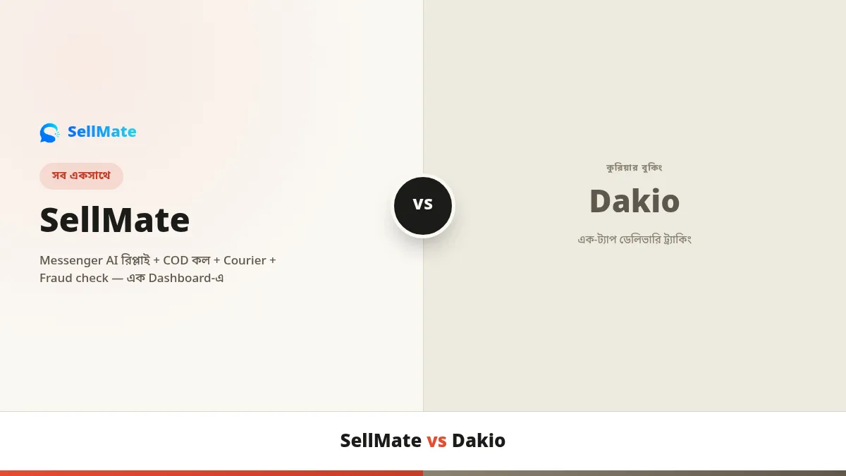 SellMate নাকি Dakio — কুরিয়ার বুকিং এক ট্যাপে, কিন্তু অর্ডারটা আসবে কীভাবে